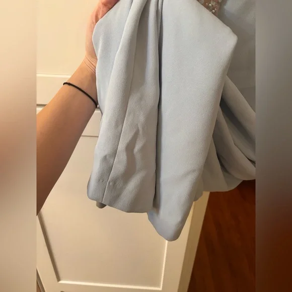 NADINE MERABI Sky Blue Embellished Jumpsuit - Picture 6 of 9